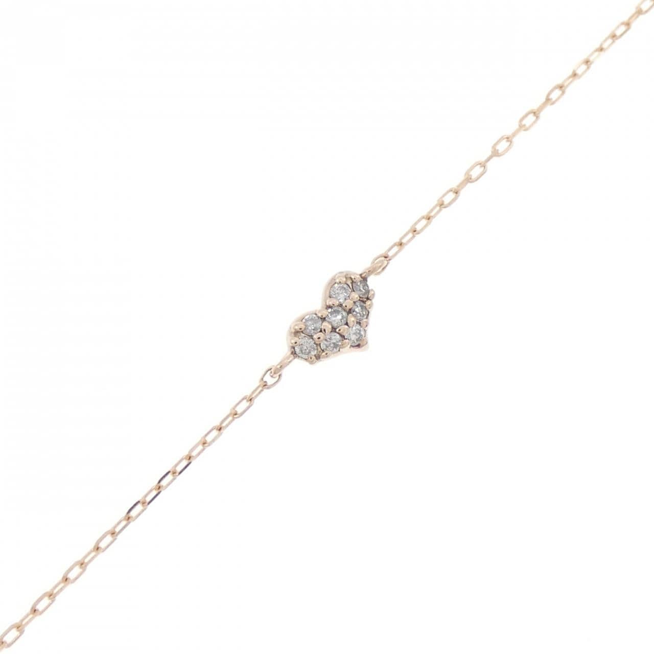 K10PG ハート ダイヤモンド ブレスレット 0.05CT