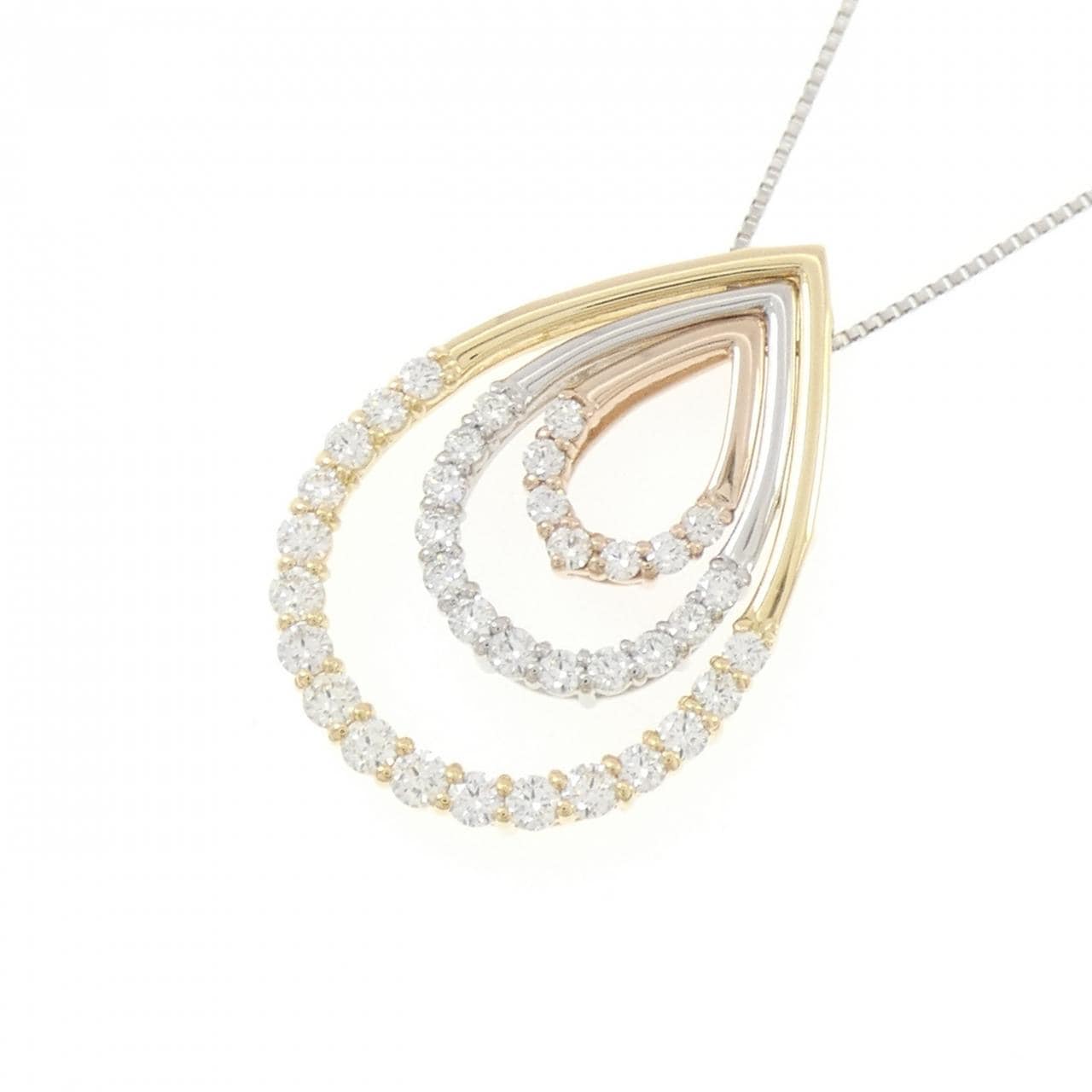 K18YG/PT950/PT850/K18PG ダイヤモンド ネックレス 0.85CT