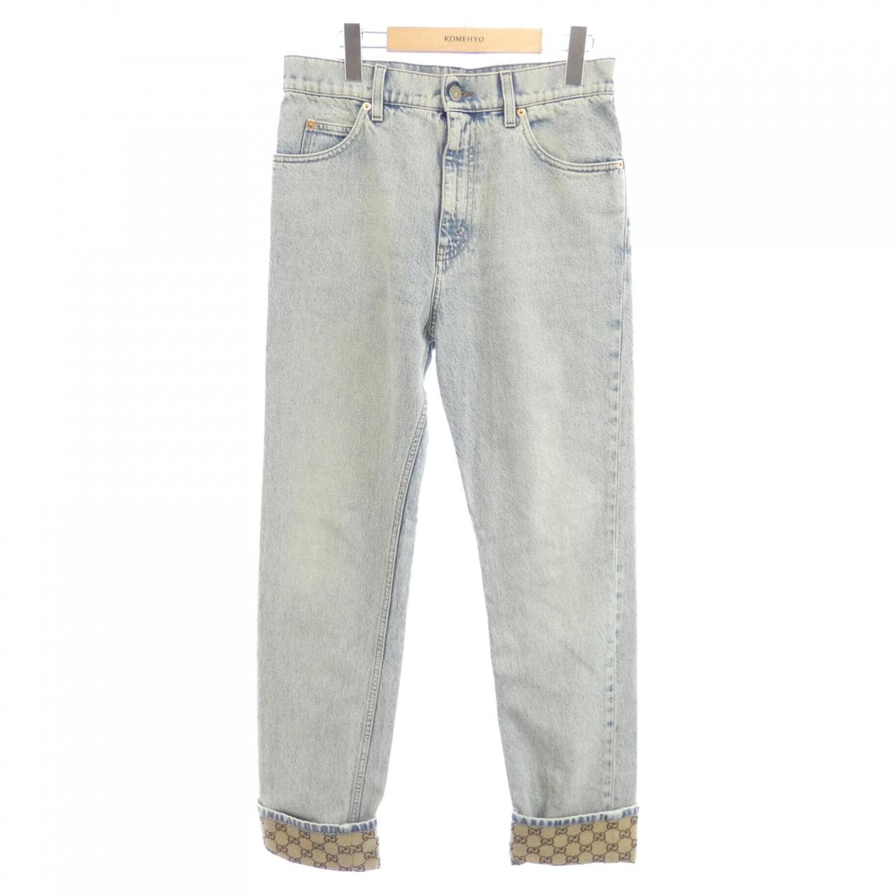 グッチ GUCCI GGターンアップウォッシュドデニムパンツ　GGパターン 774078 XDCTN ジーンズ
