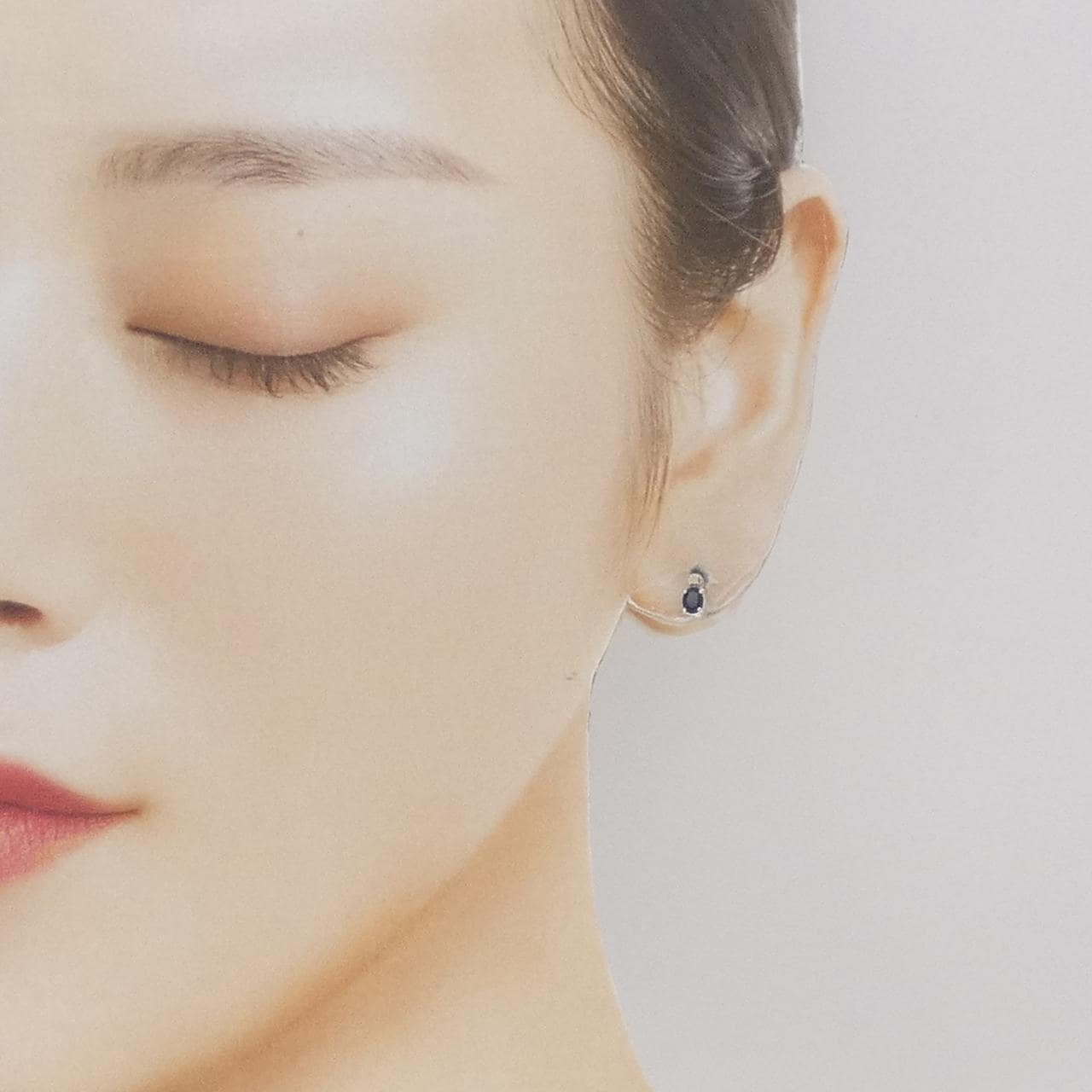 K14WG藍寶石耳釘