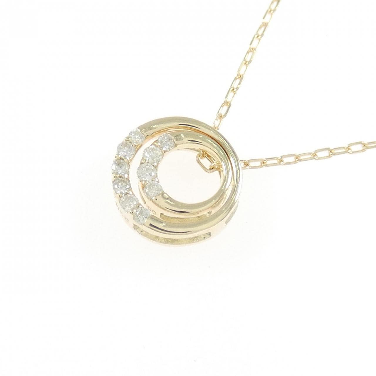 K10YG 2WAY ダイヤモンド ネックレス 0.056CT