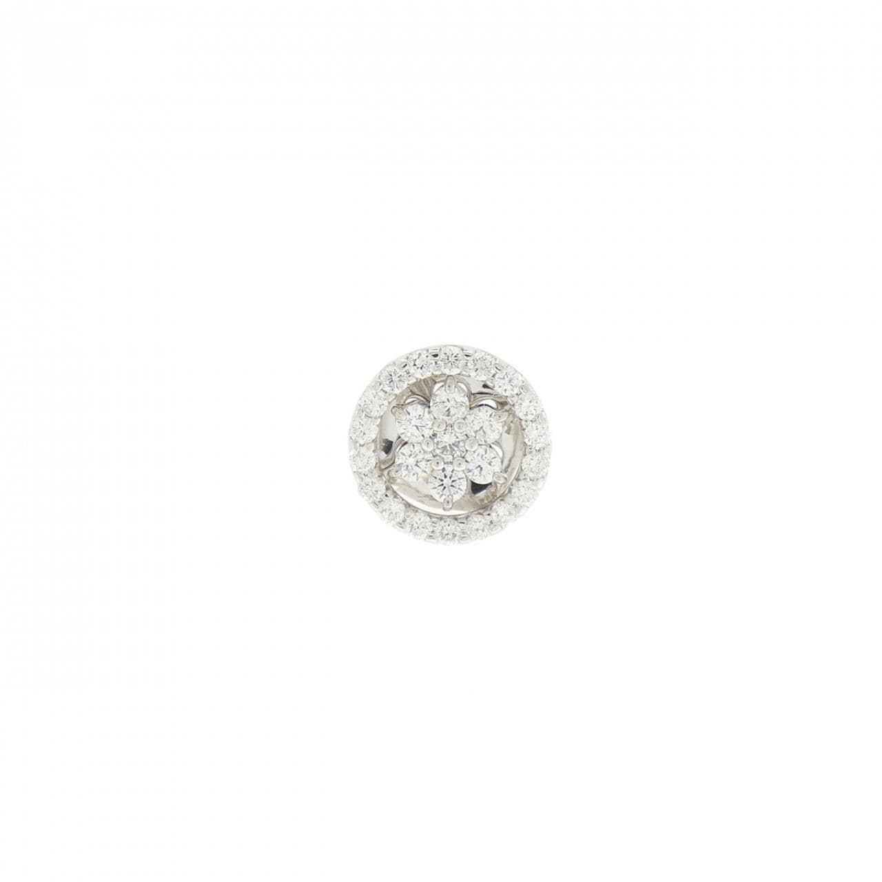 PT900 2WAY フラワー ダイヤモンド ピアス 0.30CT 片耳