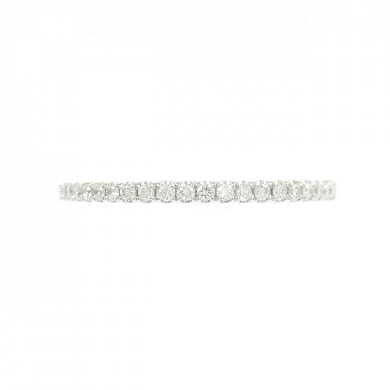 K18WG ハーフエタニティ ダイヤモンド リング