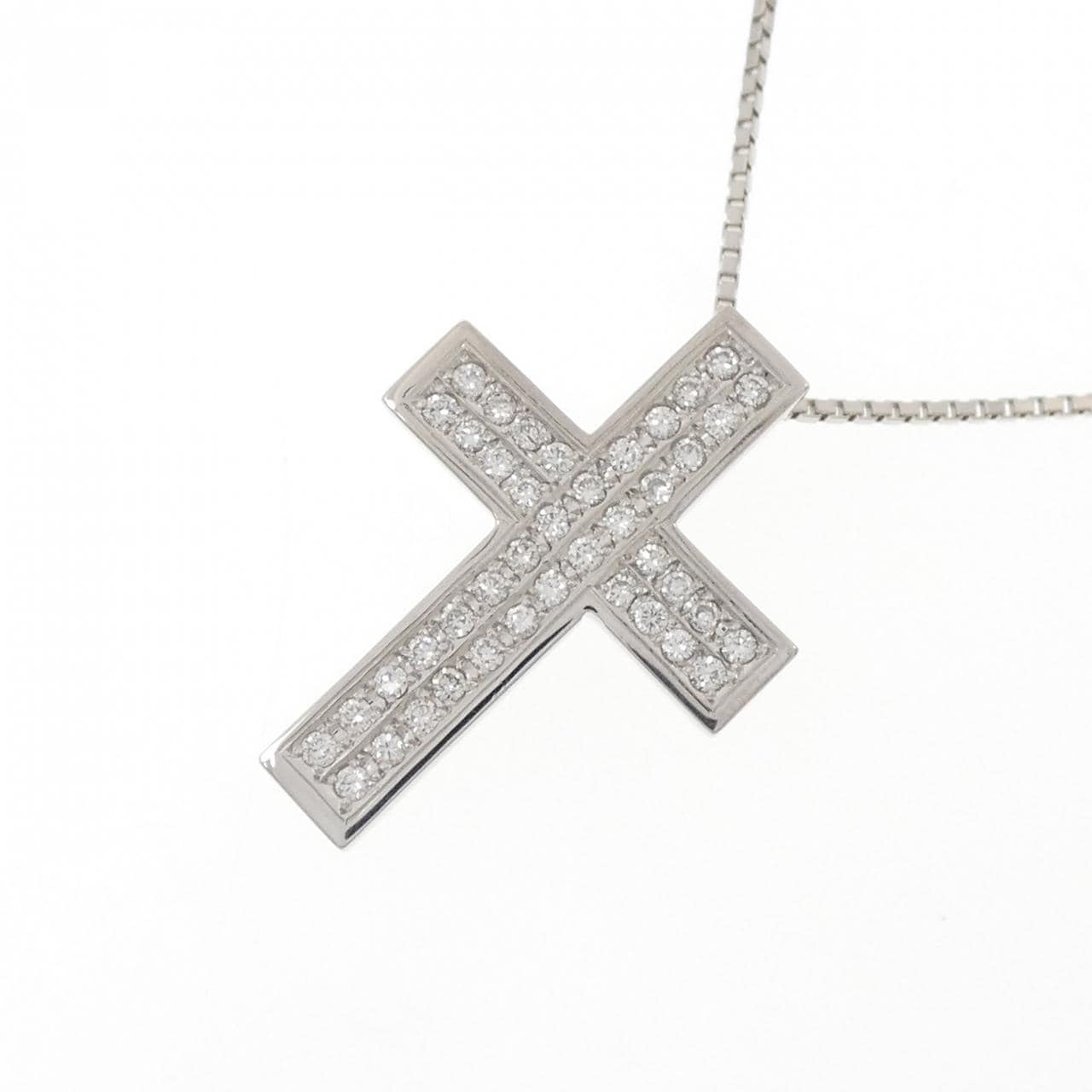 PT900/PT850 Cross Diamond Necklace 0.43CT