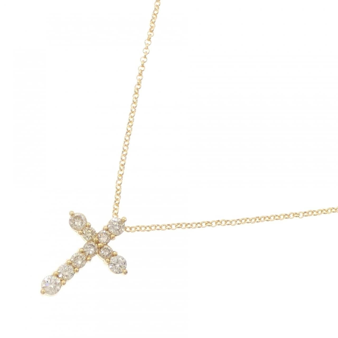 K18YG クロス ダイヤモンド ネックレス 1.00CT
