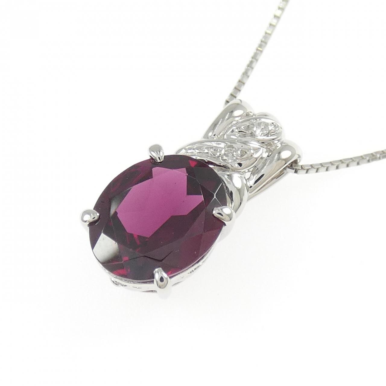 PT900/PT850 ガーネット ネックレス 3.48CT