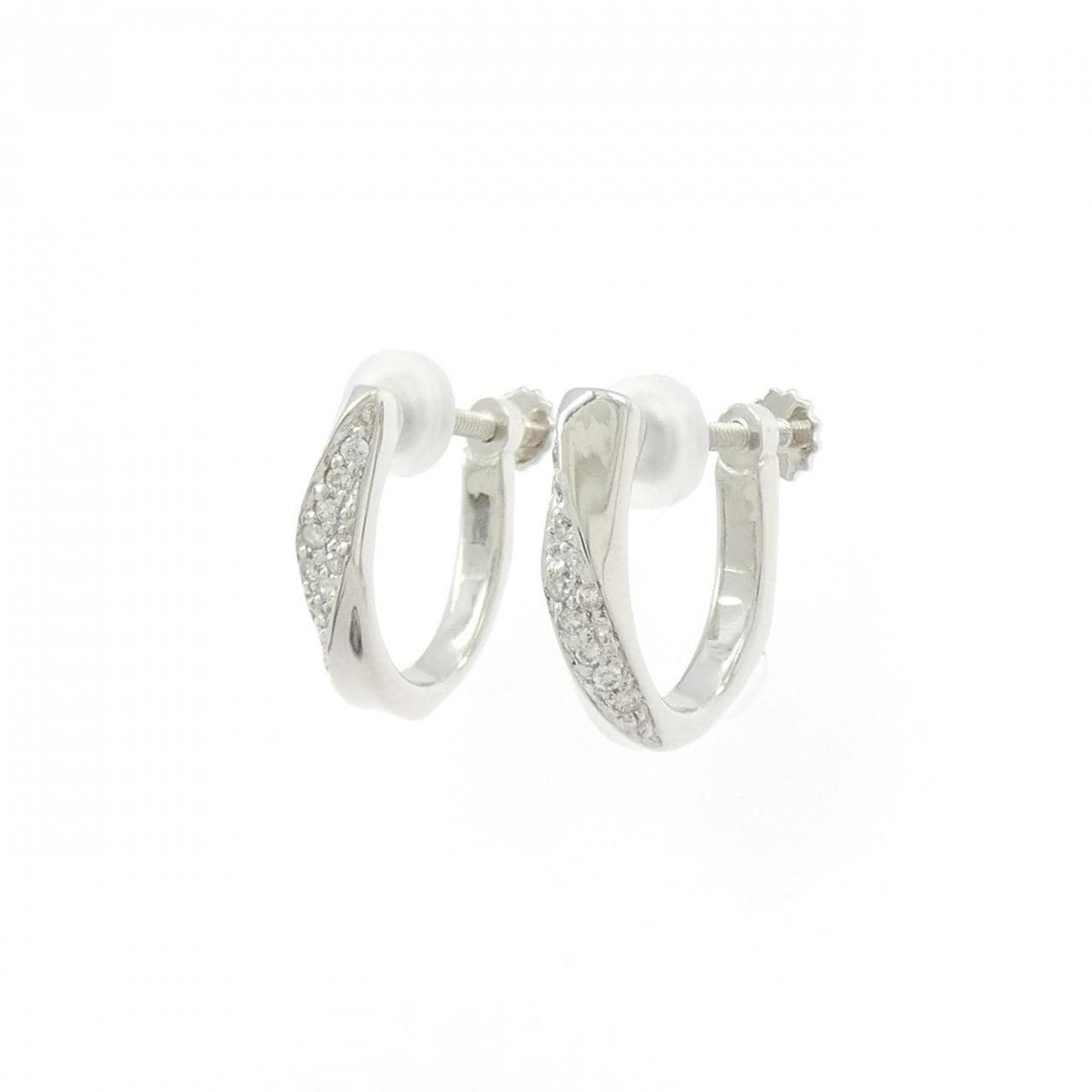 K18WG ダイヤモンド イヤリング