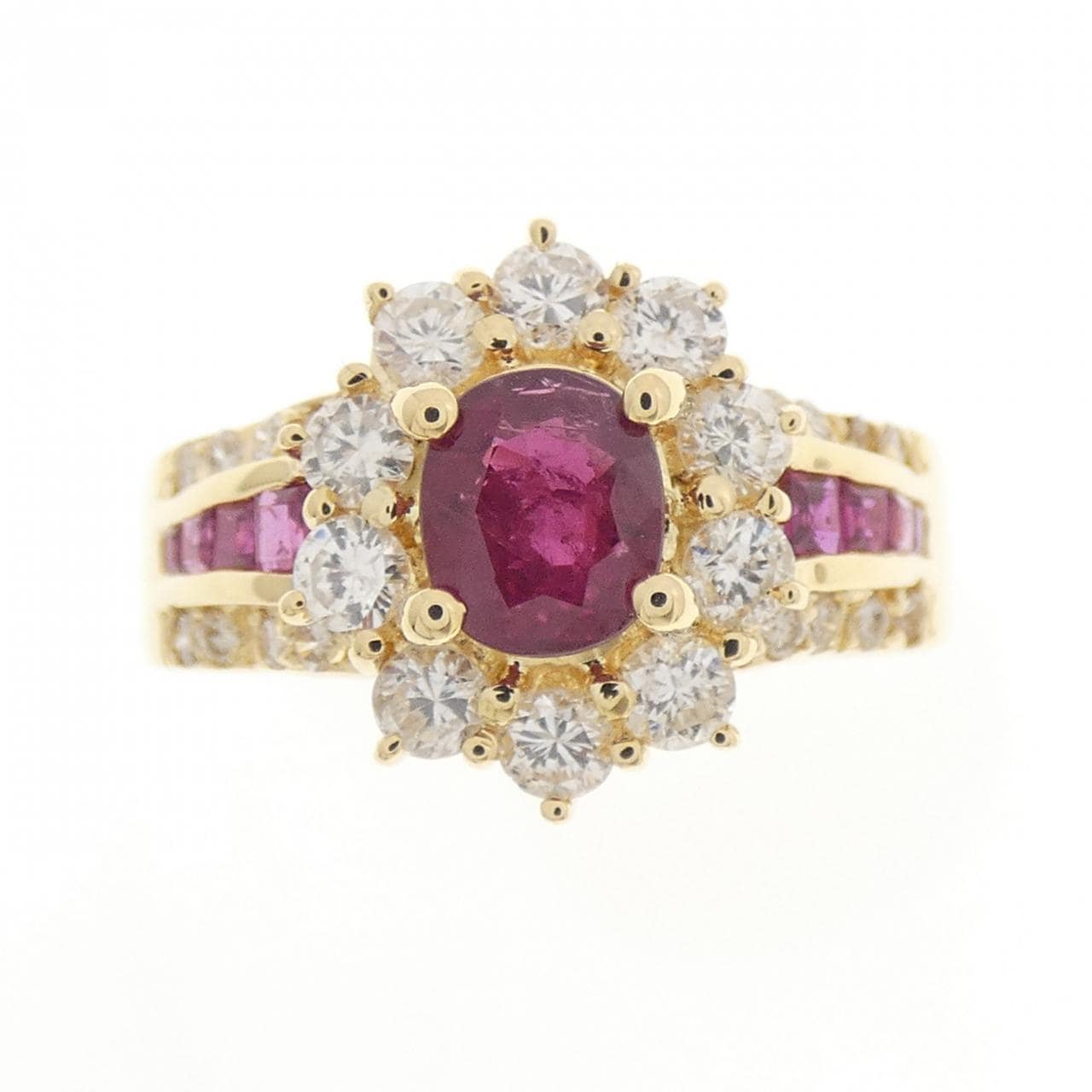 K18YG ルビー リング 0.82CT