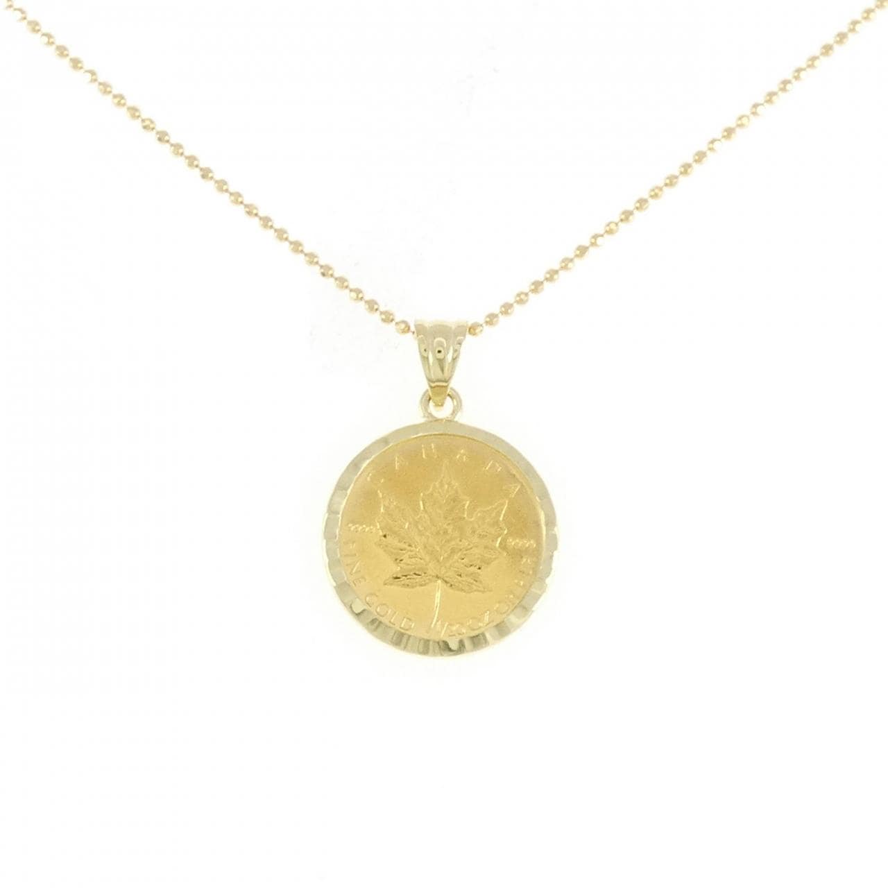 18KYG/750YG(frame) coin necklace