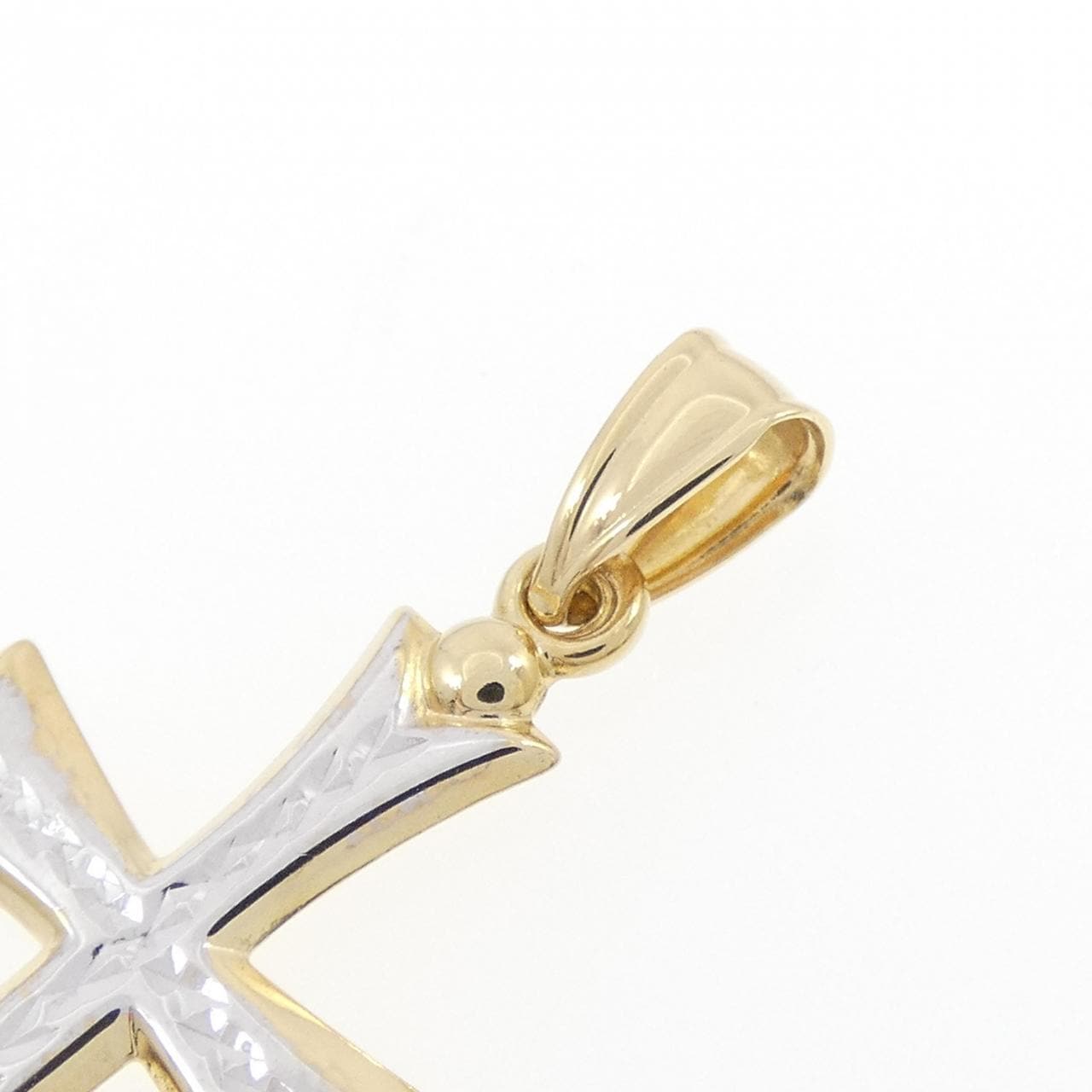 K18YG/K18WG cross pendant