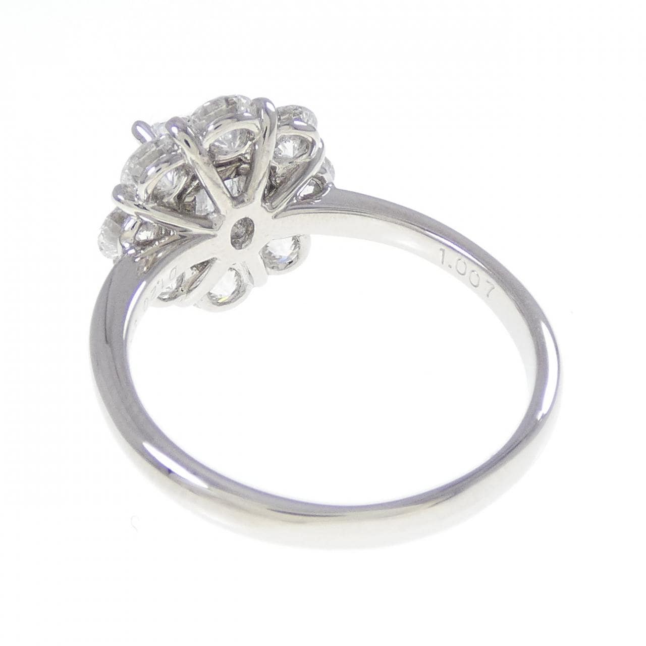 PT950 ダイヤモンド リング 1.007CT E SI2 エメラルドカット