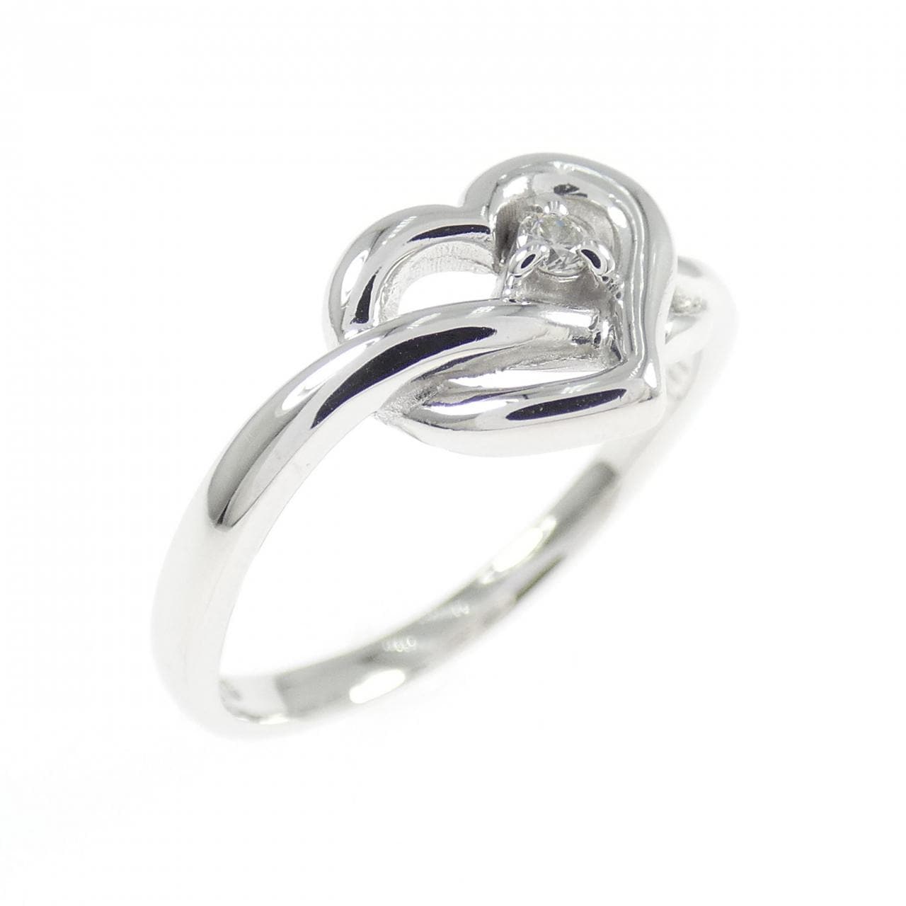 K10WG ハート ダイヤモンド リング 0.02CT