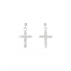 PT900 クロス ダイヤモンド ピアス 0.50CT
