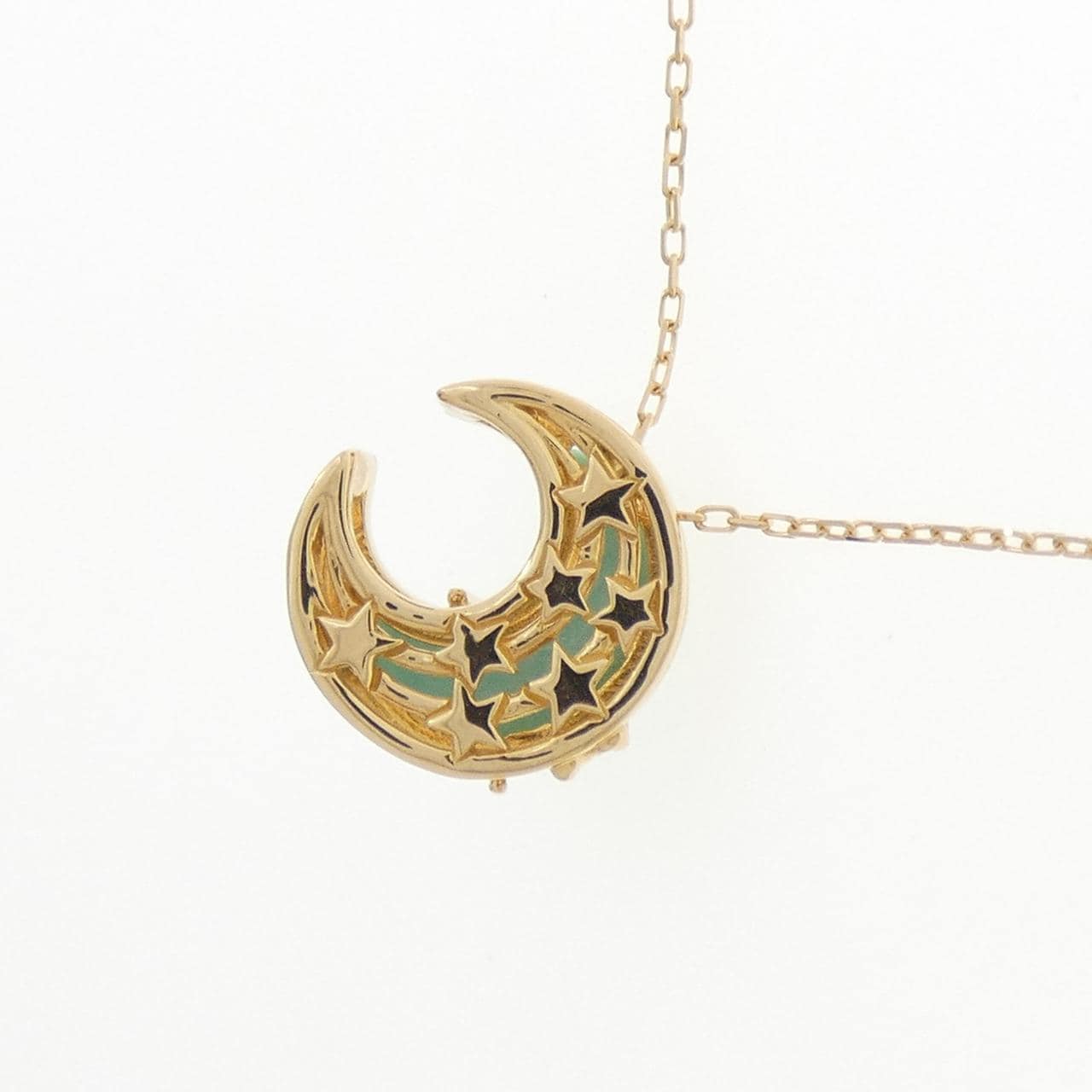 K18YG ムーン×スター ターコイズ ネックレス