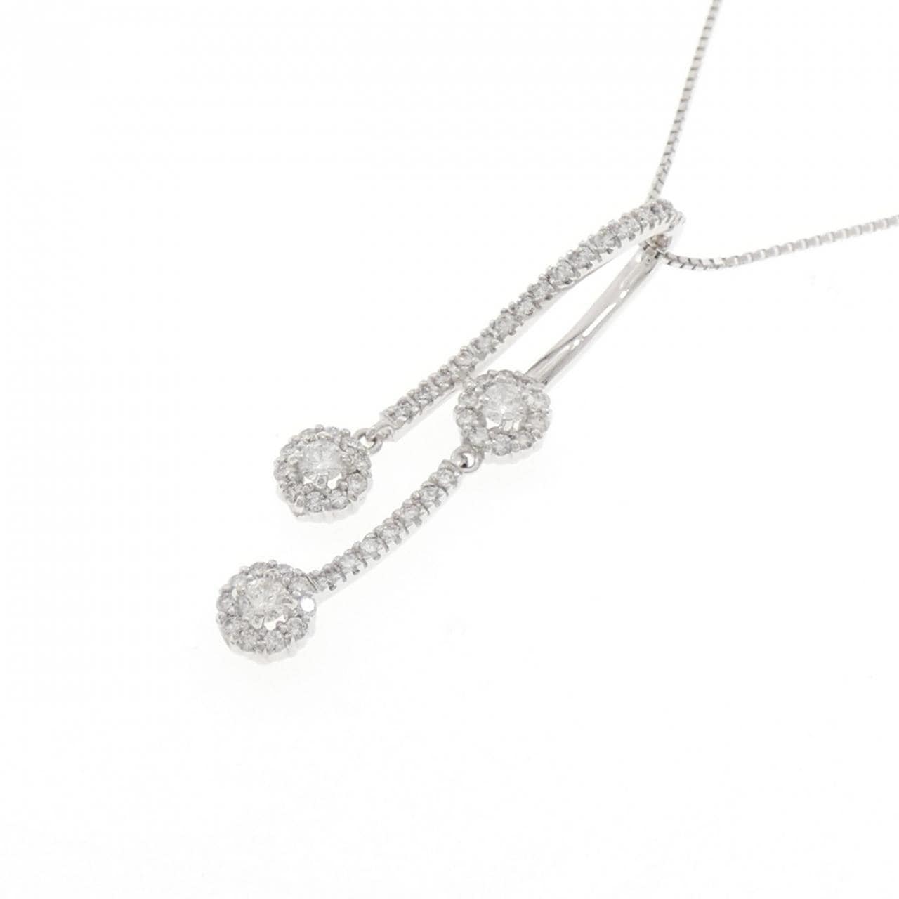 K18WG ダイヤモンド ネックレス 1.00CT