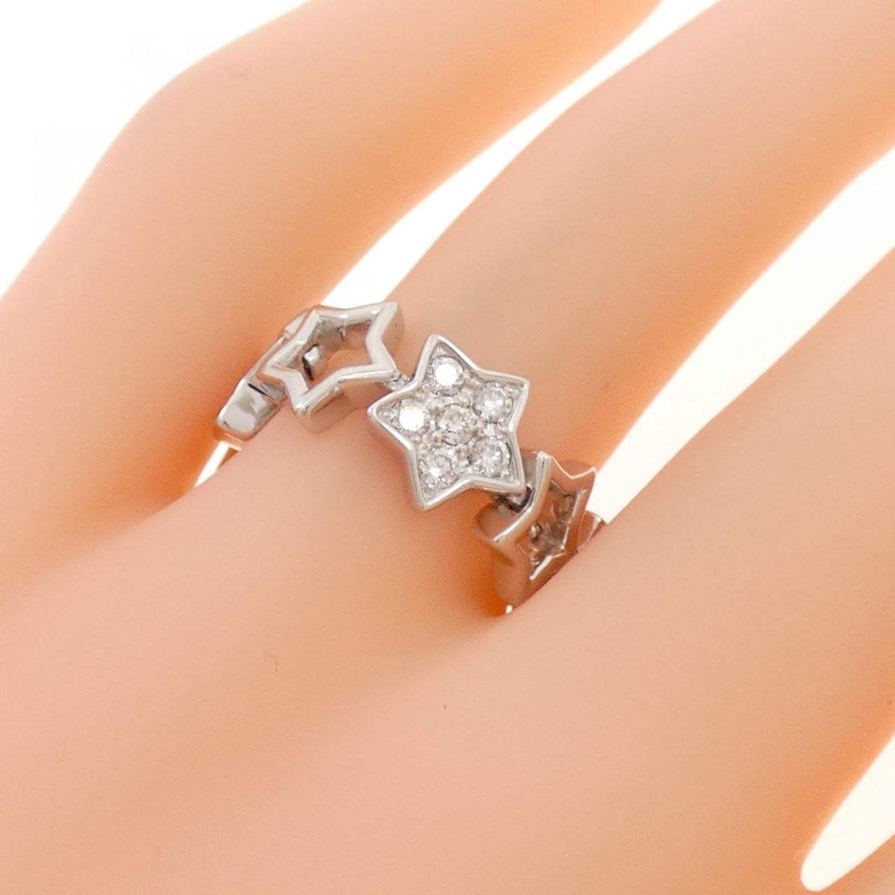 K18WG スター ダイヤモンド リング 0.50CT