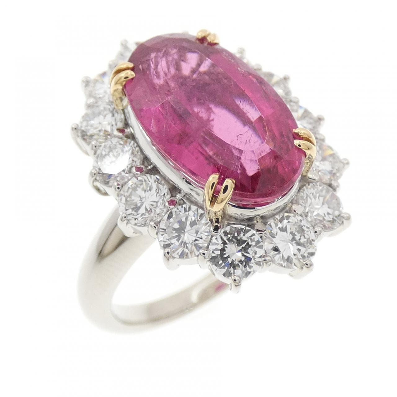 K18YG/PT900 トルマリン リング 4.80CT