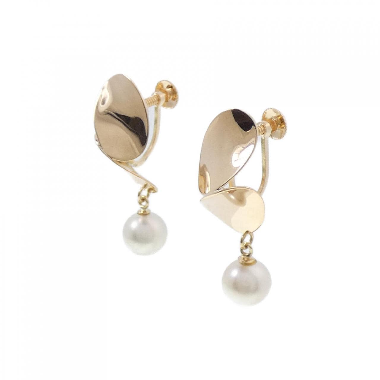 K18YG Akoya pearl earrings 7mm