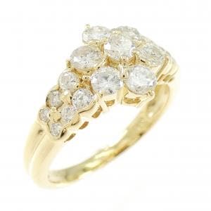 K18YG フラワー ダイヤモンド リング 1.00CT
