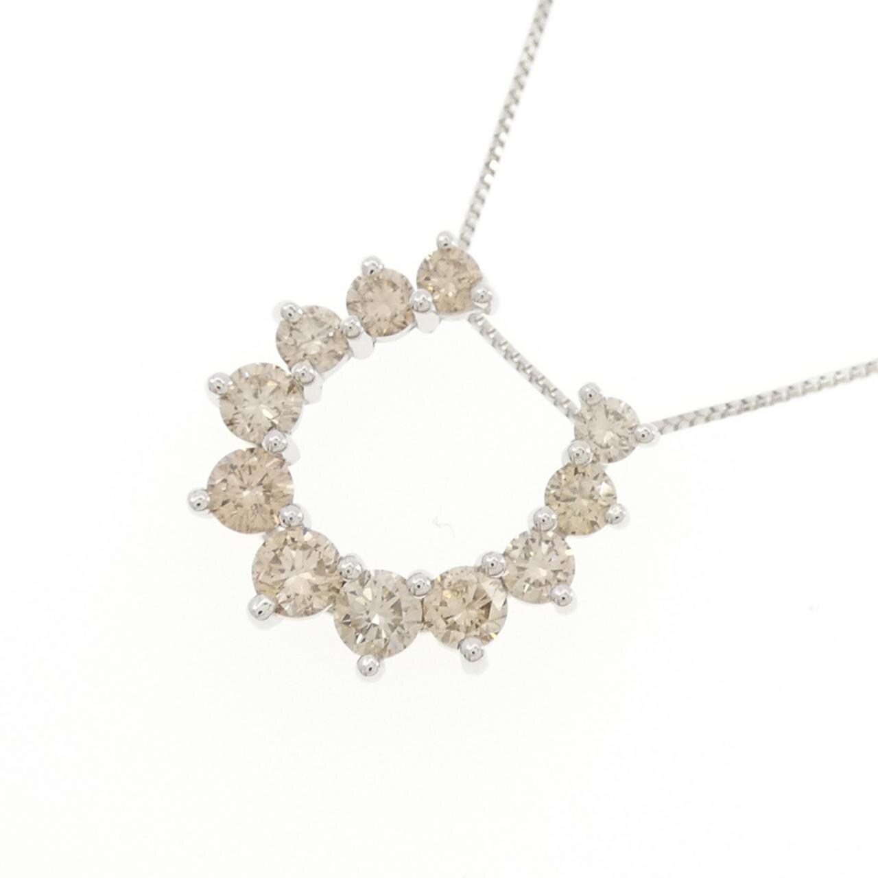 K18WG ダイヤモンド ネックレス 1.00CT
