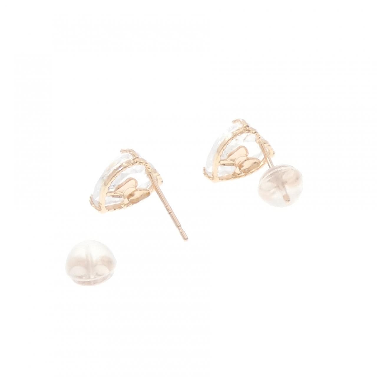 K10PG ハート×リボン キュービック ピアス