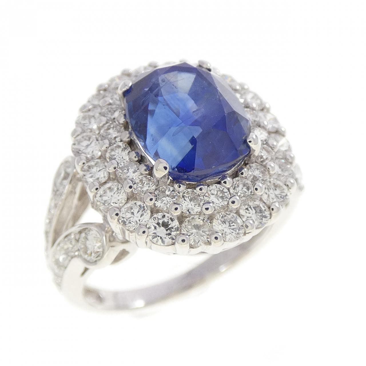 750WG 非加熱 サファイヤ リング 4.24CT スリランカ産