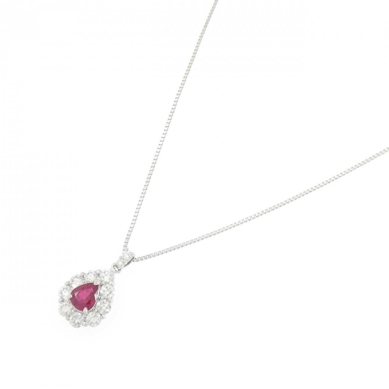PT900/PT850 ルビー ネックレス 0.55CT