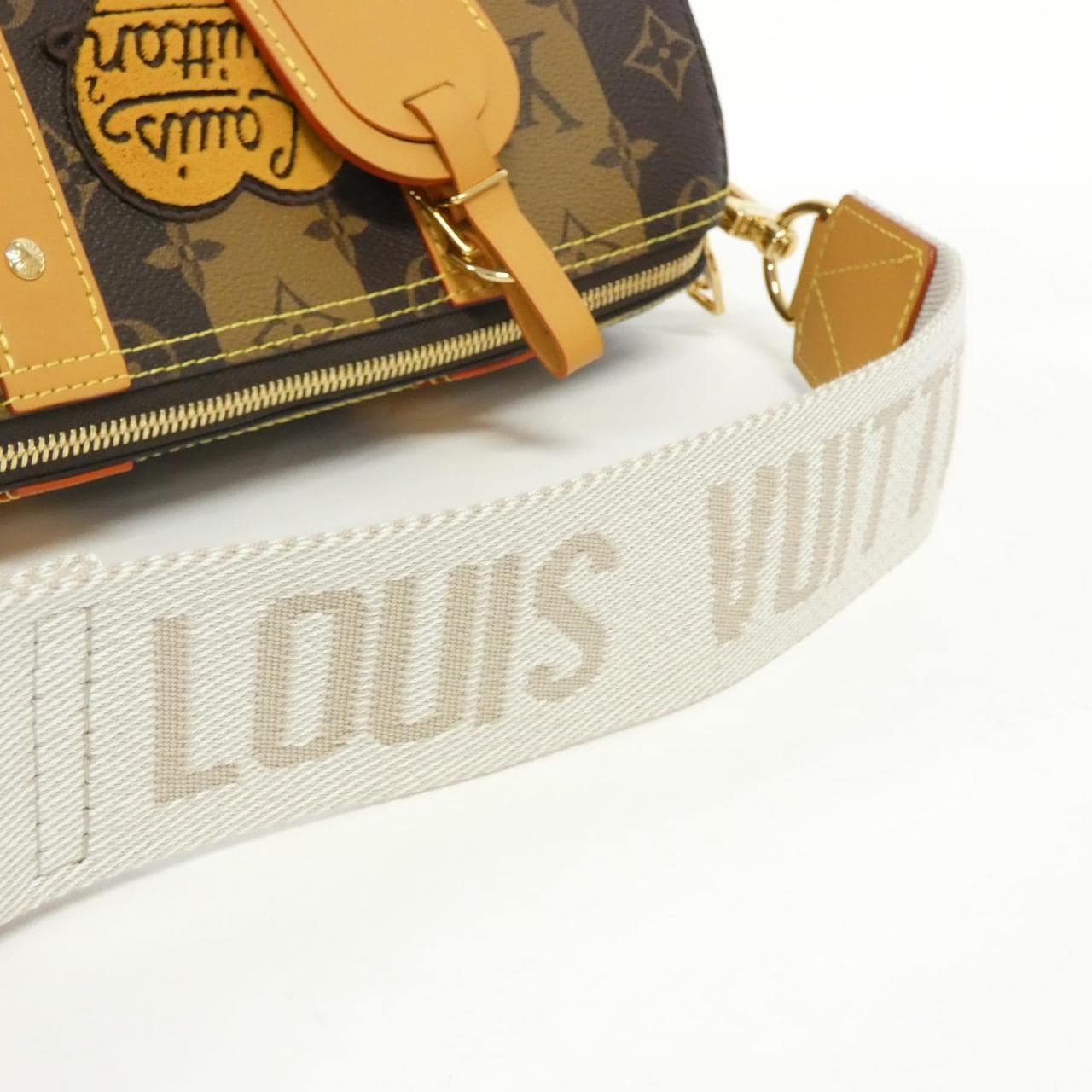 LOUIS VUITTON Monogram條紋（LV Squared）City Keepall M45963 波士頓包