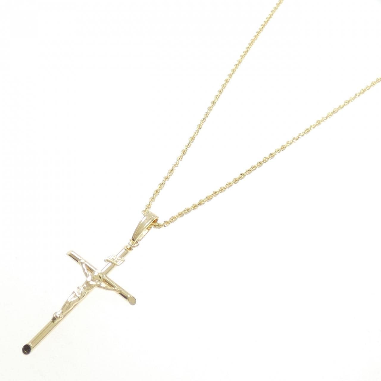 K18YG cross necklace