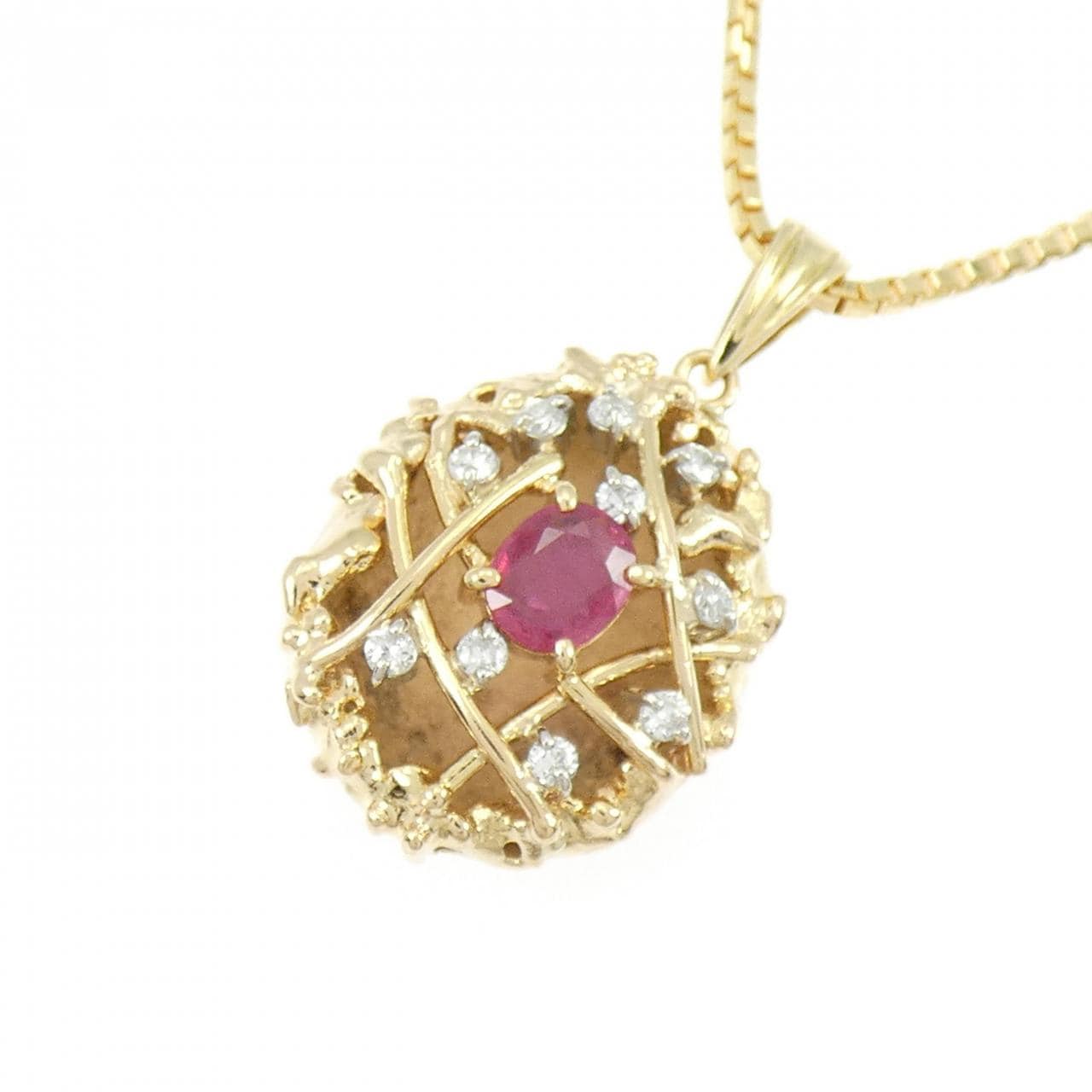K18YG ルビー ネックレス 0.35CT