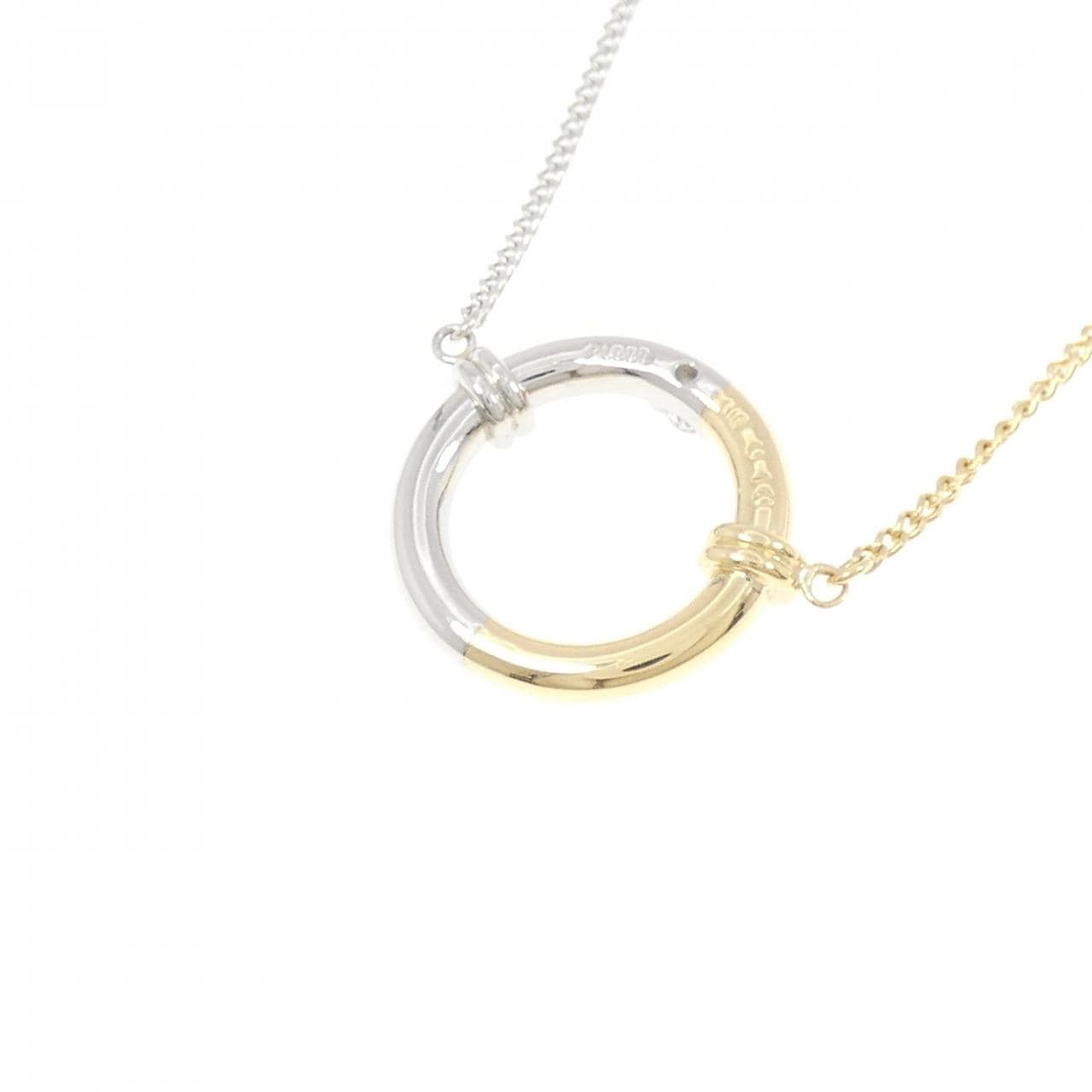 K18YG/PT900/PT850 ダイヤモンド ネックレス 0.10CT