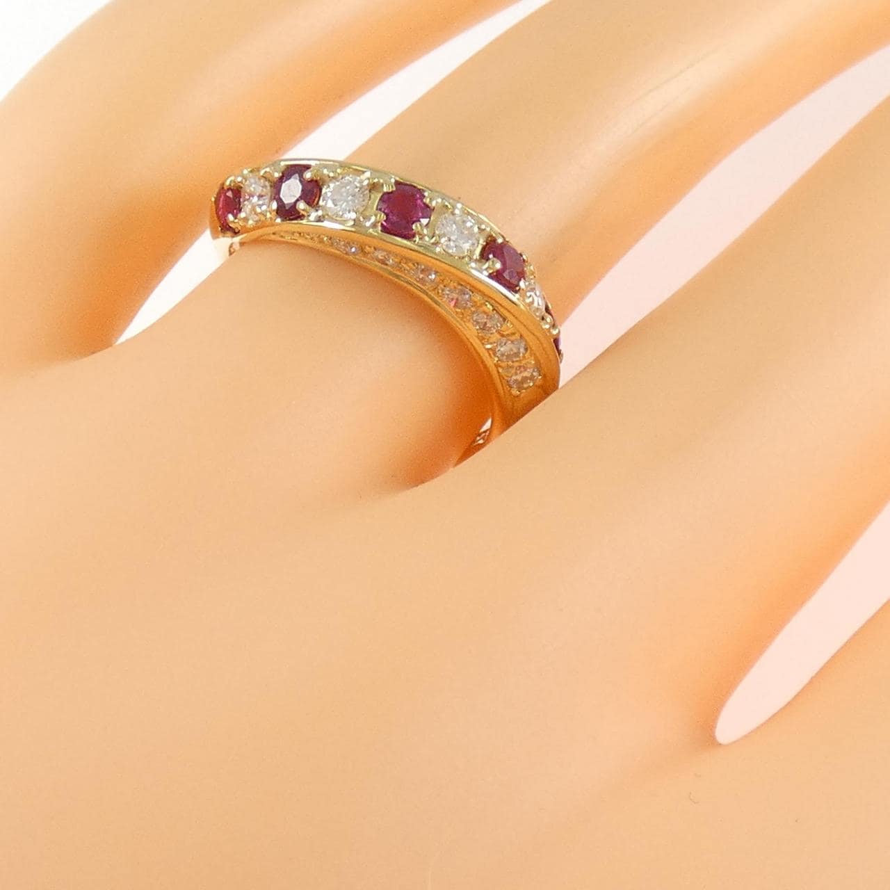 K18YG ルビー リング 0.45CT