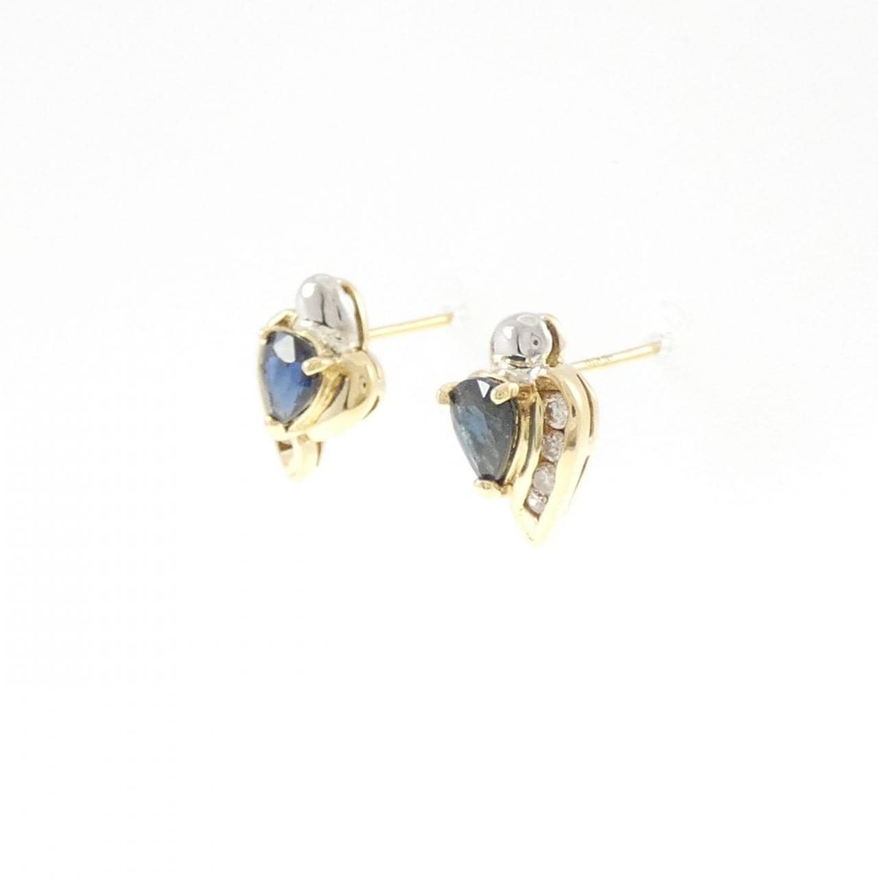 K18YG/PT850 サファイヤ ピアス 0.81CT