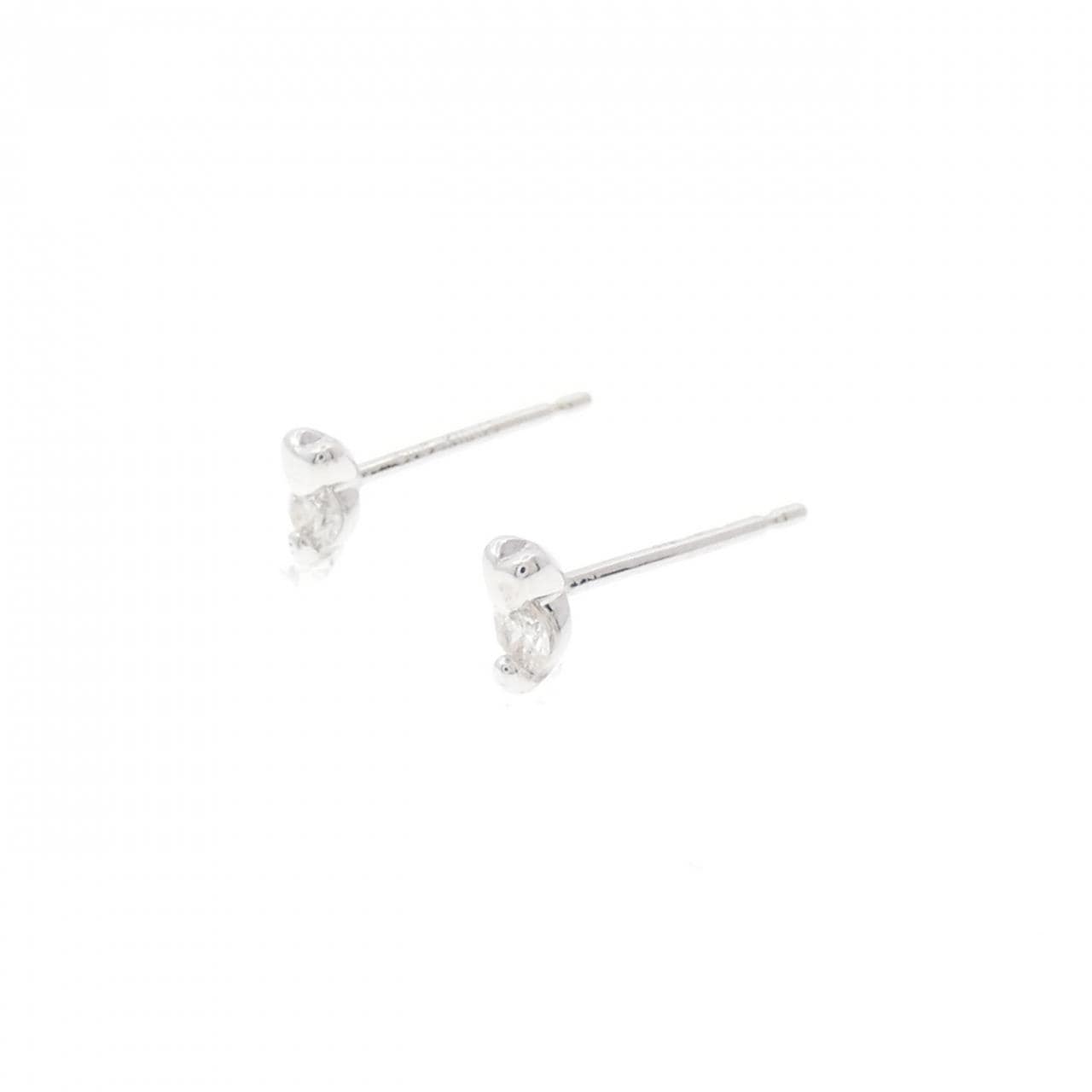 K18WG 心形鑽石耳環 0.10CT