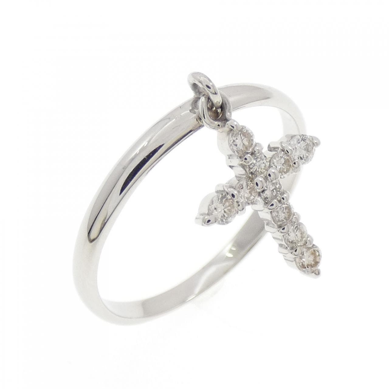 PT900 クロス ダイヤモンド リング 0.18CT