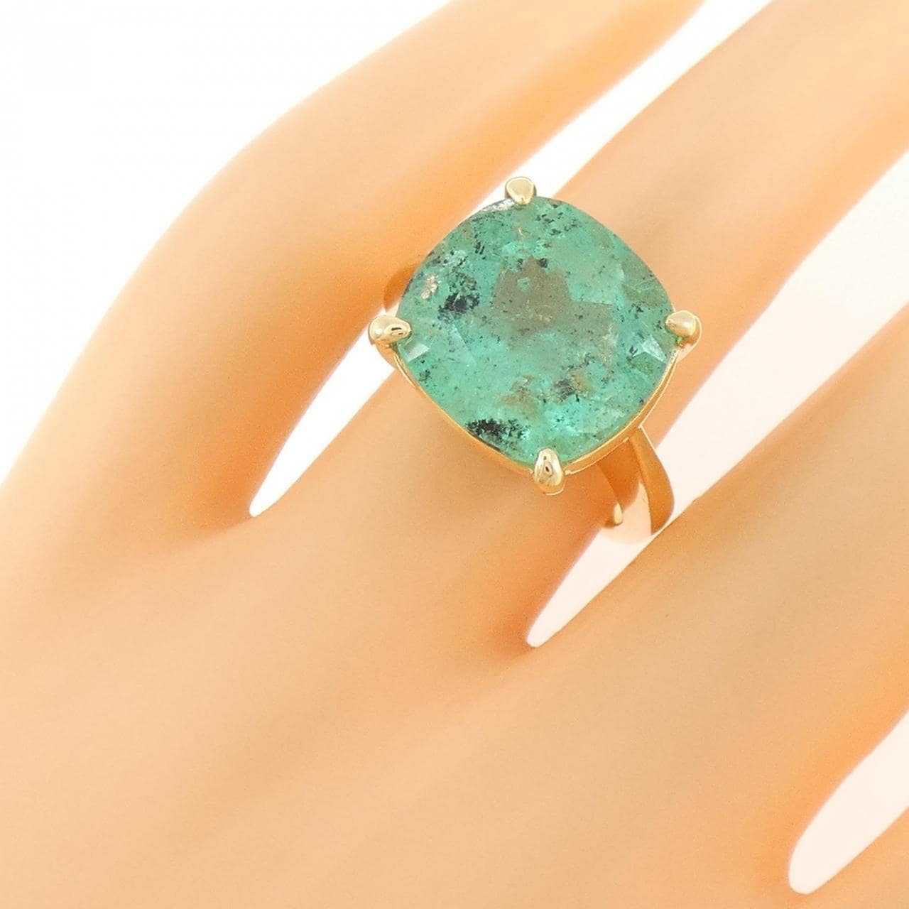 K18YG エメラルド リング 9.55CT