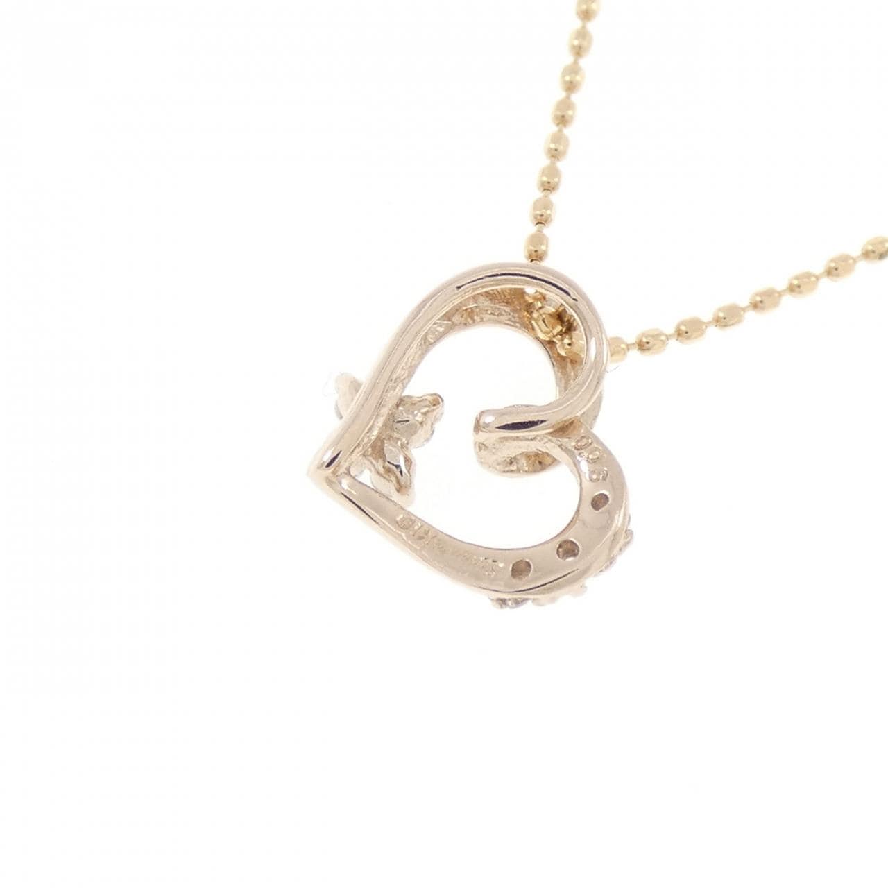 K10PG ハート ダイヤモンド ネックレス 0.06CT