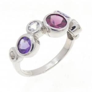 K18WG カラーストーン リング