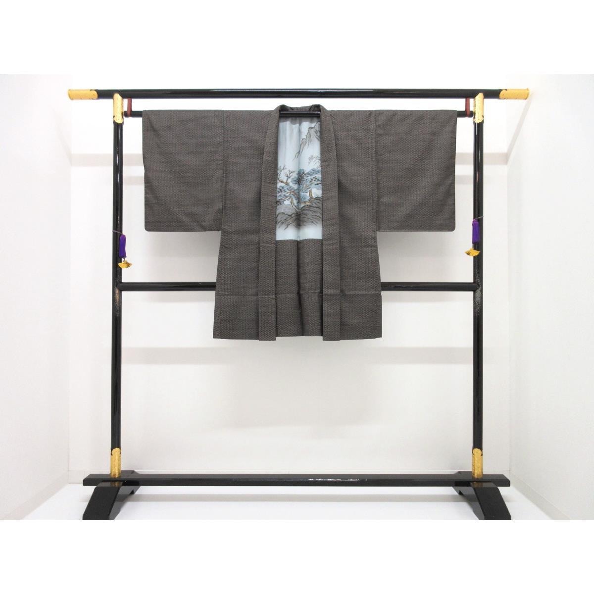 男物【横双大島紬】きもの・羽織　２点セット