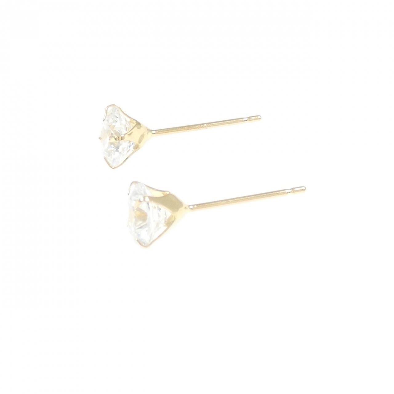 K18YG cubic earrings