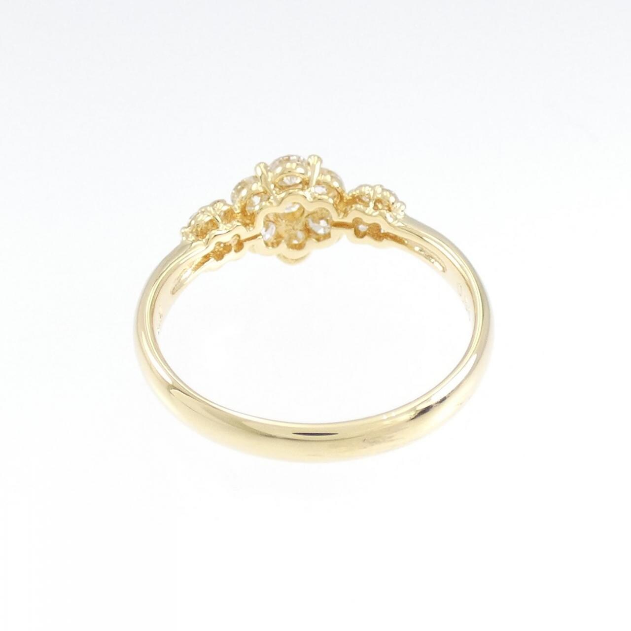 K18YG flower Diamond ring 0.56CT