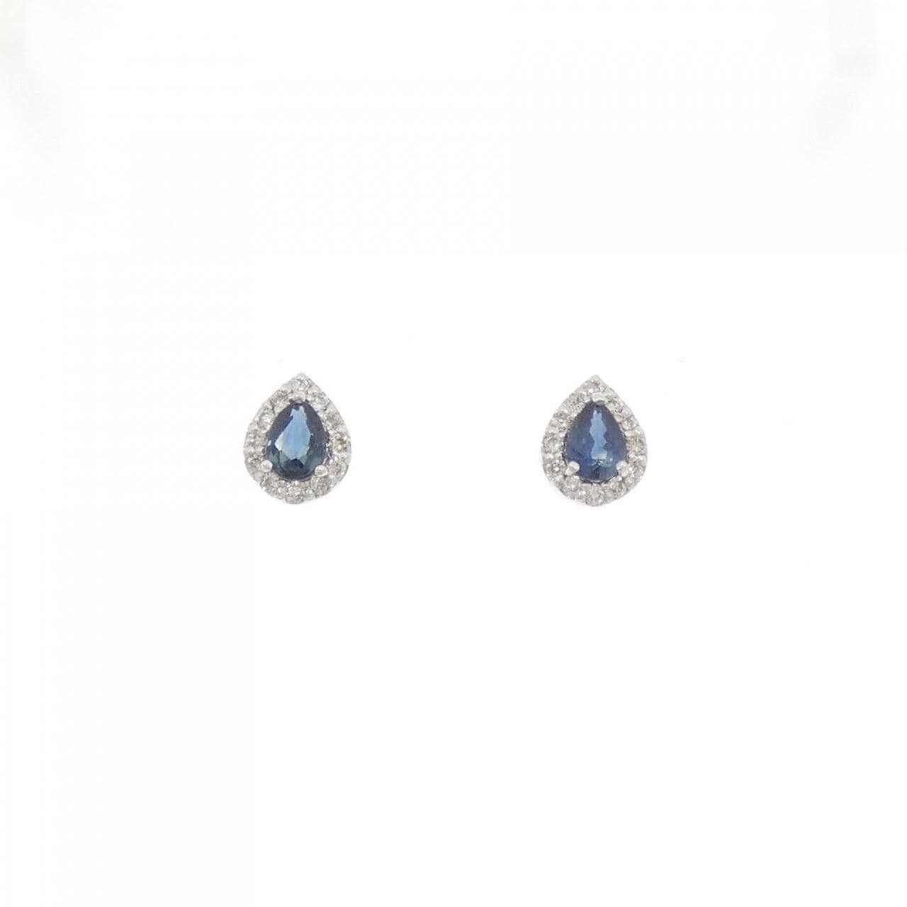 【新品】K18WG サファイヤ ピアス