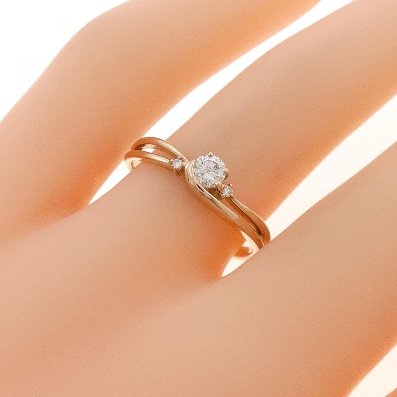 K18PG ダイヤモンド リング 0.16CT