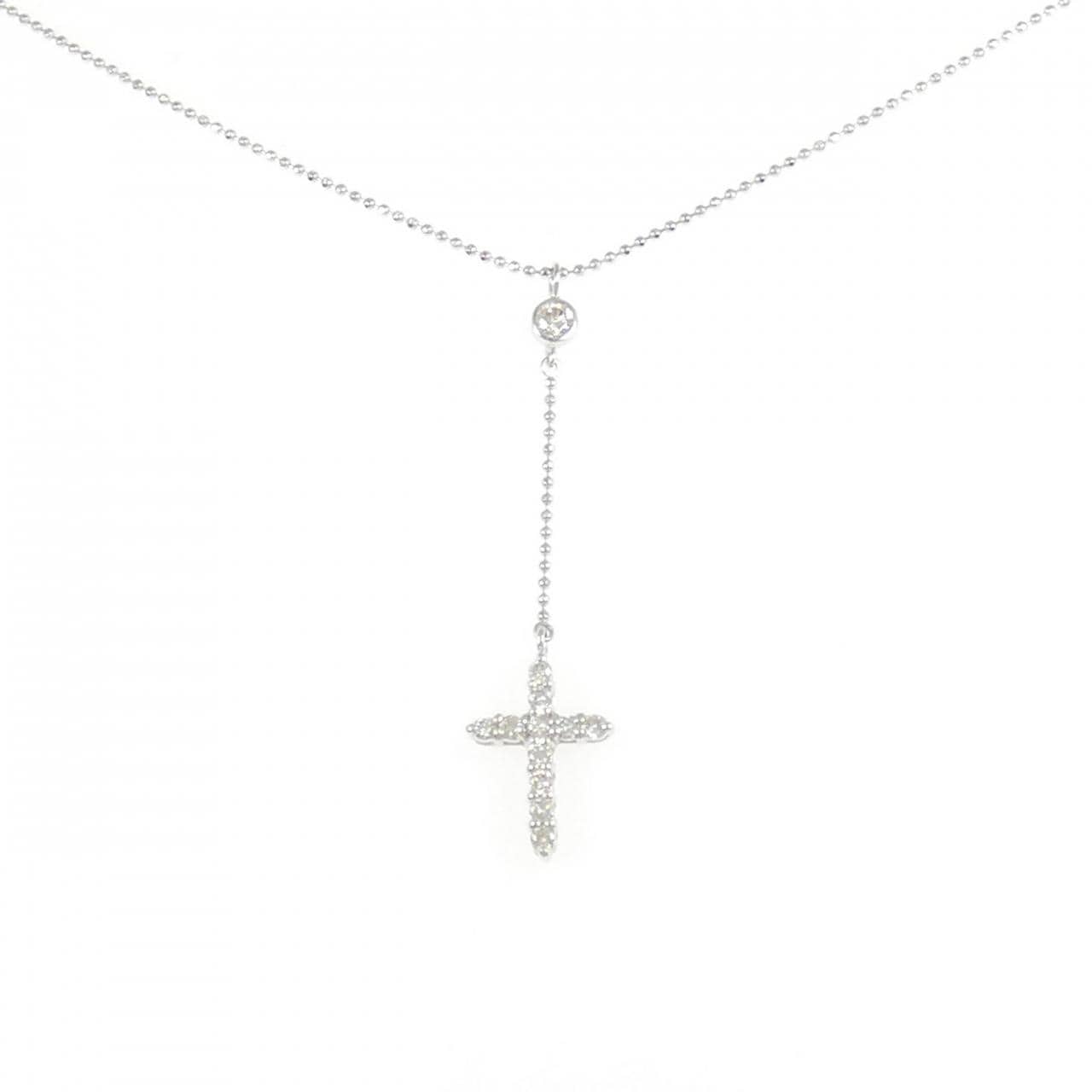PT900/PT850 クロス ダイヤモンド ネックレス 0.30CT