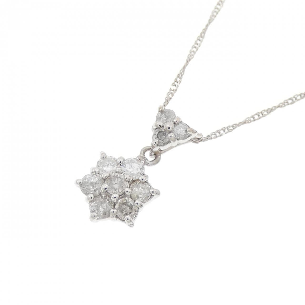 K18WG ダイヤモンド ネックレス 0.3CT