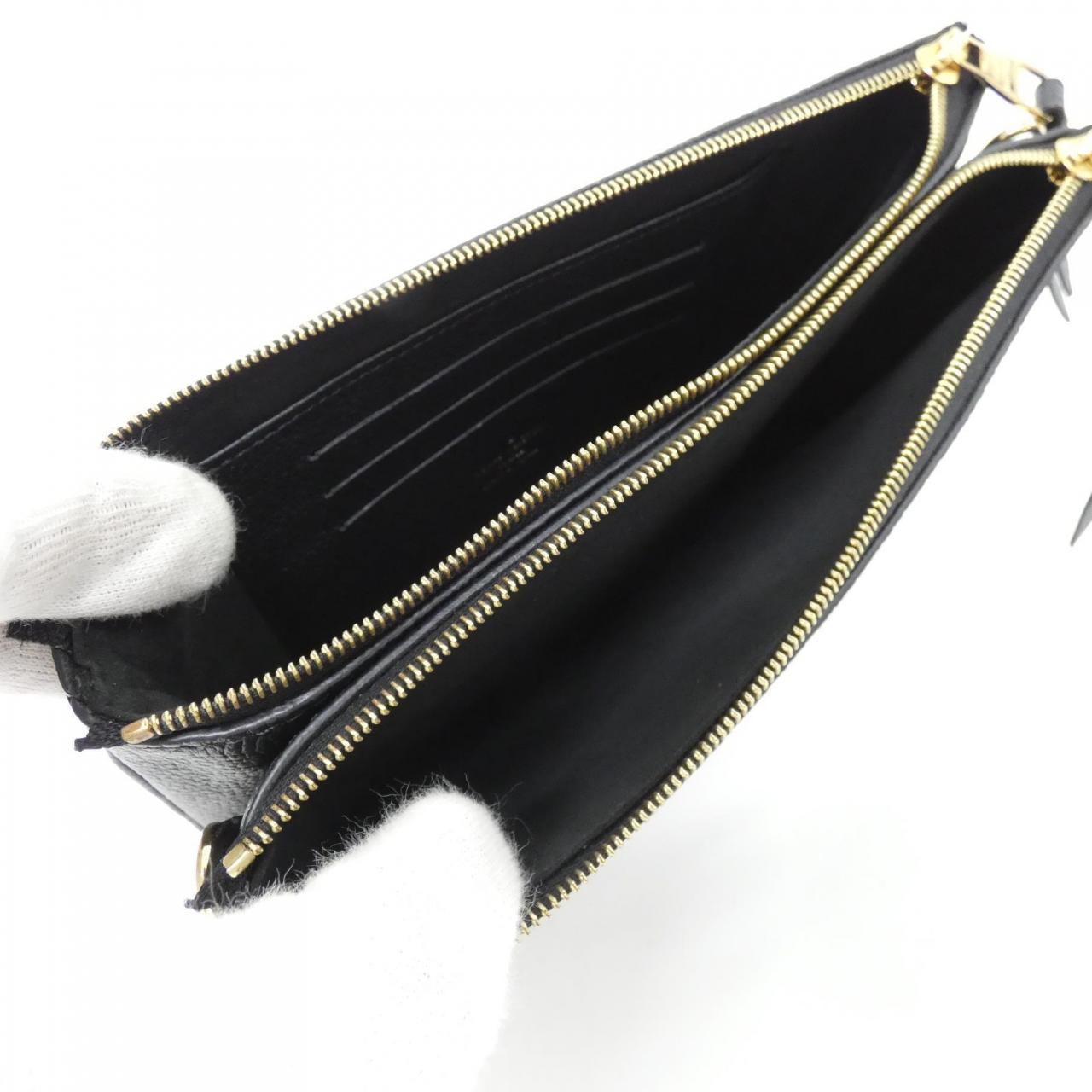 LOUIS VUITTON双色Monogram Empreinte Pochette 双拉链 M80787 单肩包