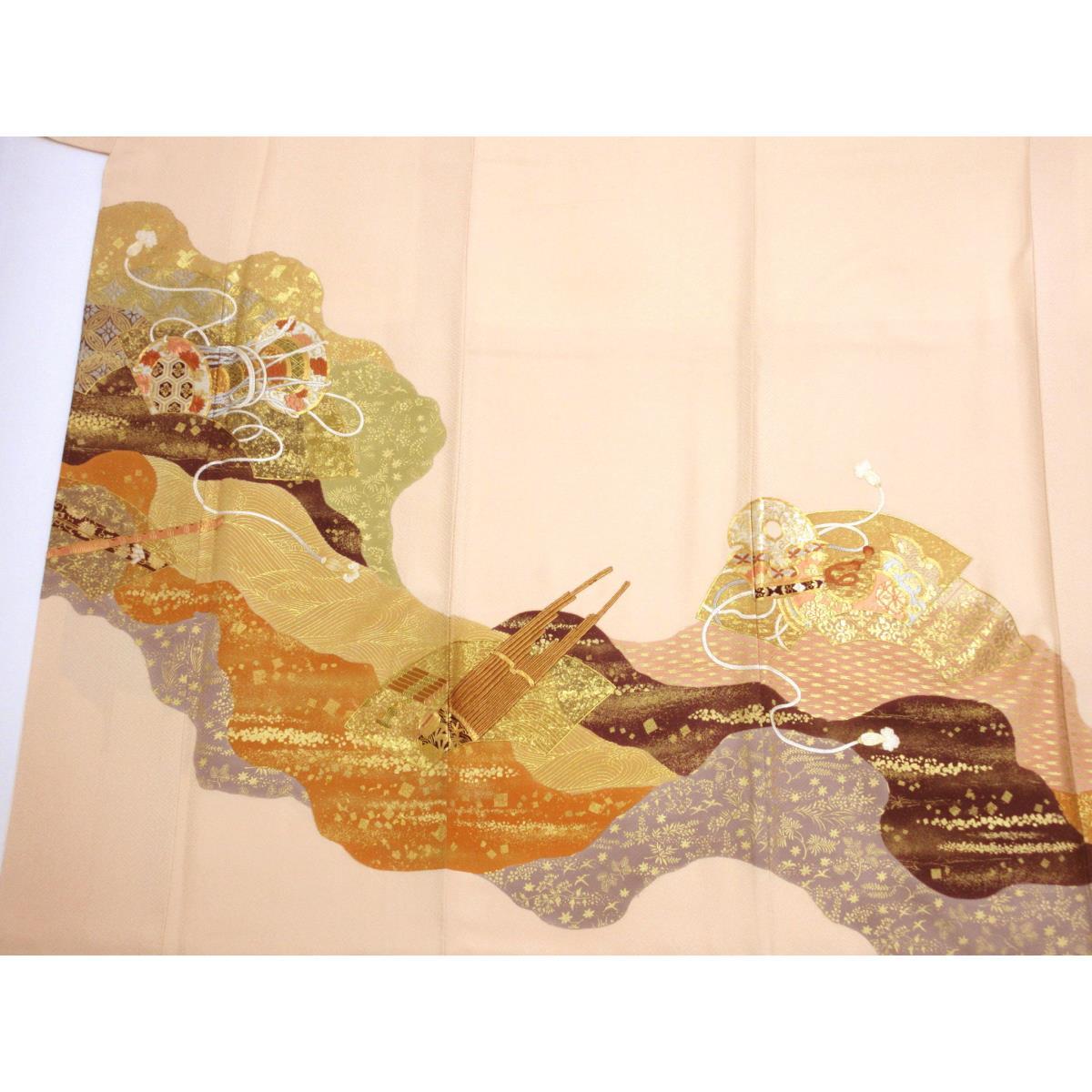 【未使用品】色留袖　隅切角に三木【千總】