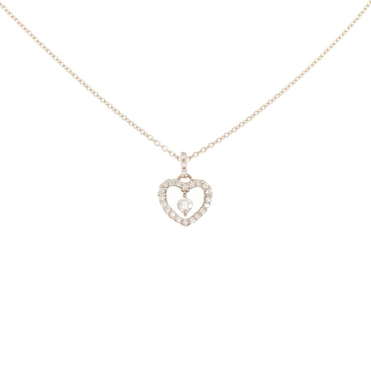 K18PG ハート ダイヤモンド ネックレス 0.18CT