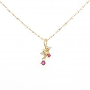 K18YG ルビー ネックレス