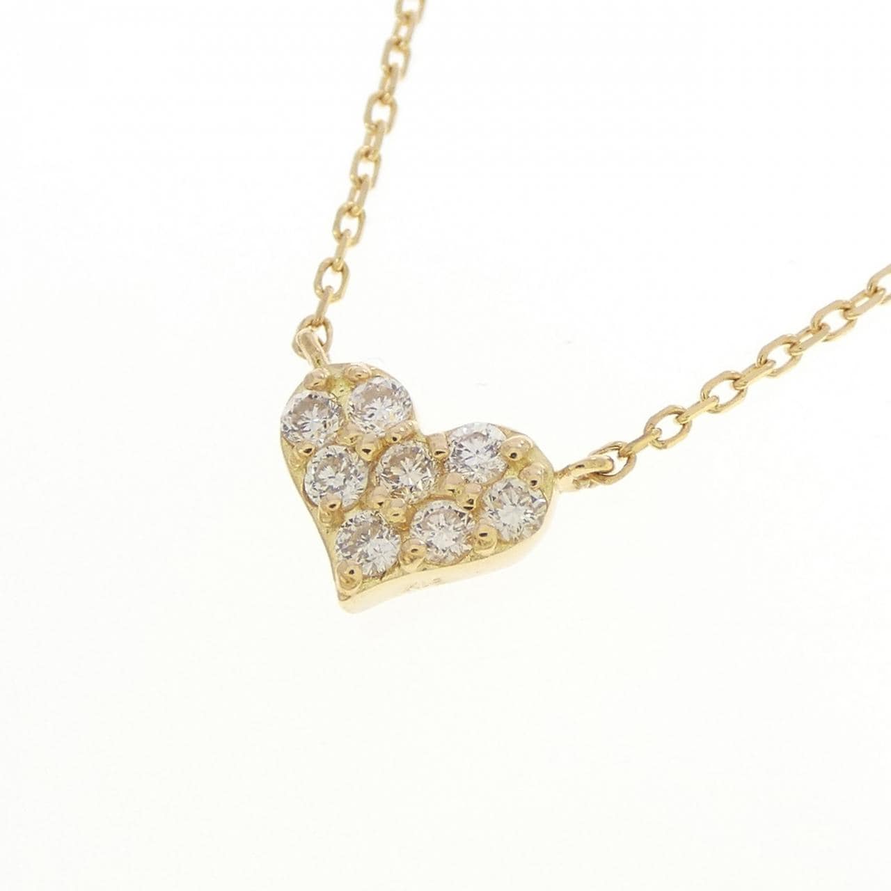 K18YG ハート ダイヤモンド ネックレス 0.13CT